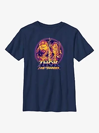 Marvel Thor: Love and Thunder Split Face Portrait Youth T-Shirt