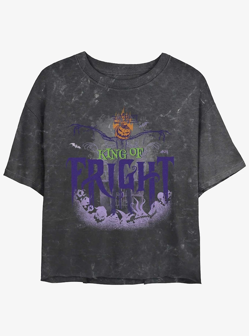 Disney The Nightmare Before Christmas King of Fright Mineral Wash Girls Crop T-Shirt