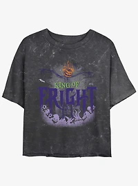 Disney The Nightmare Before Christmas King of Fright Mineral Wash Girls Crop T-Shirt