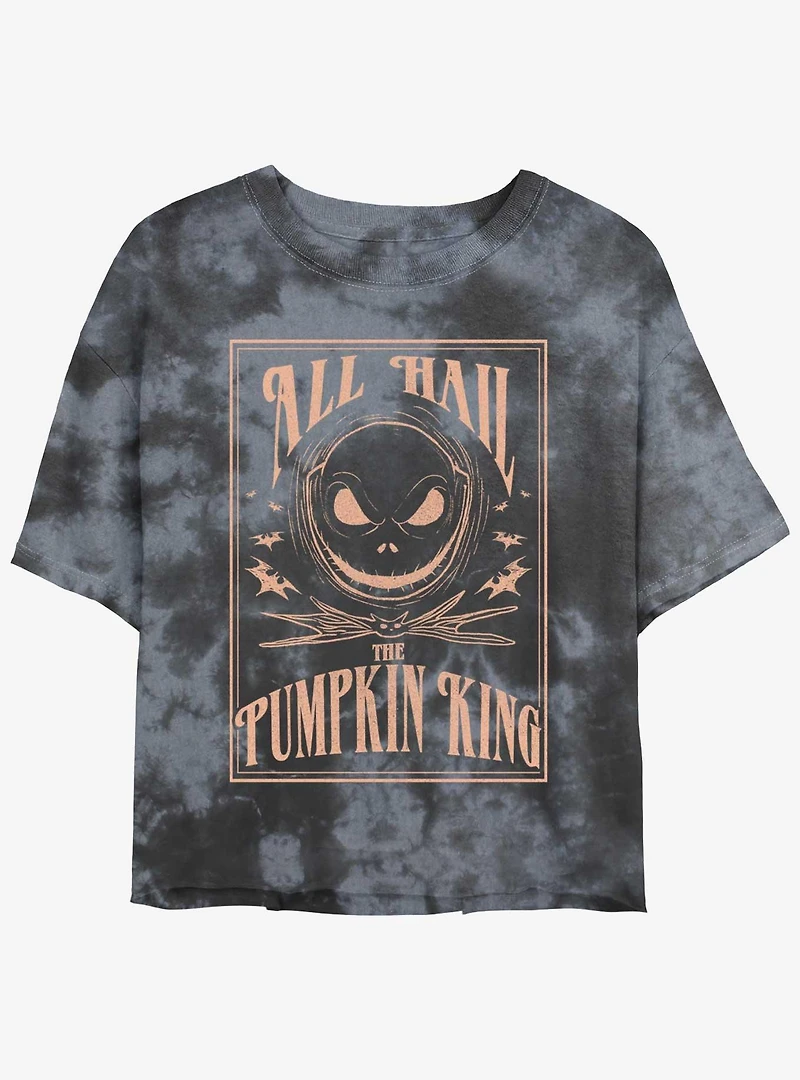 Disney The Nightmare Before Christmas Hail Jack Pumpkin King Tie-Dye Girls Crop T-Shirt