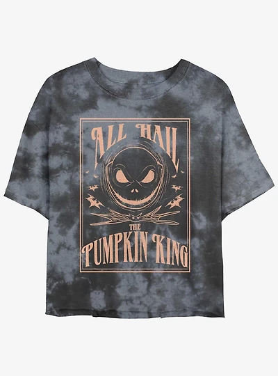 Disney The Nightmare Before Christmas Hail Jack Pumpkin King Tie-Dye Girls Crop T-Shirt