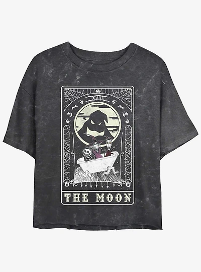 The Nightmare Before Christmas Oogie Boogie Moon Tarot Card Mineral Wash Girls Crop T-Shirt