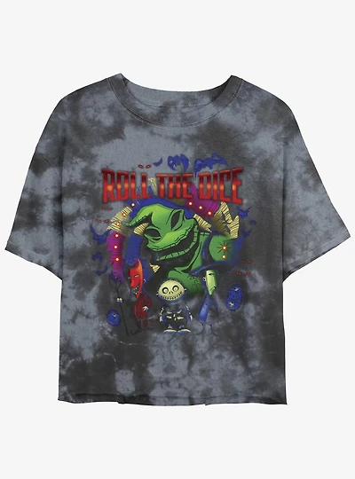Disney The Nightmare Before Christmas Oogie Boogie Dice Tie-Dye Girls Crop T-Shirt