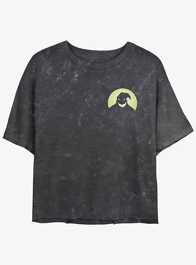 The Nightmare Before Christmas Oogie Boogie Pocket Mineral Wash Girls Crop T-Shirt