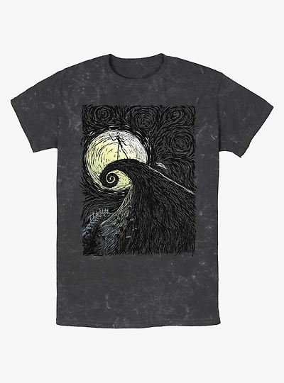 The Nightmare Before Christmas Jack On Spiral Hill Mineral Wash T-Shirt