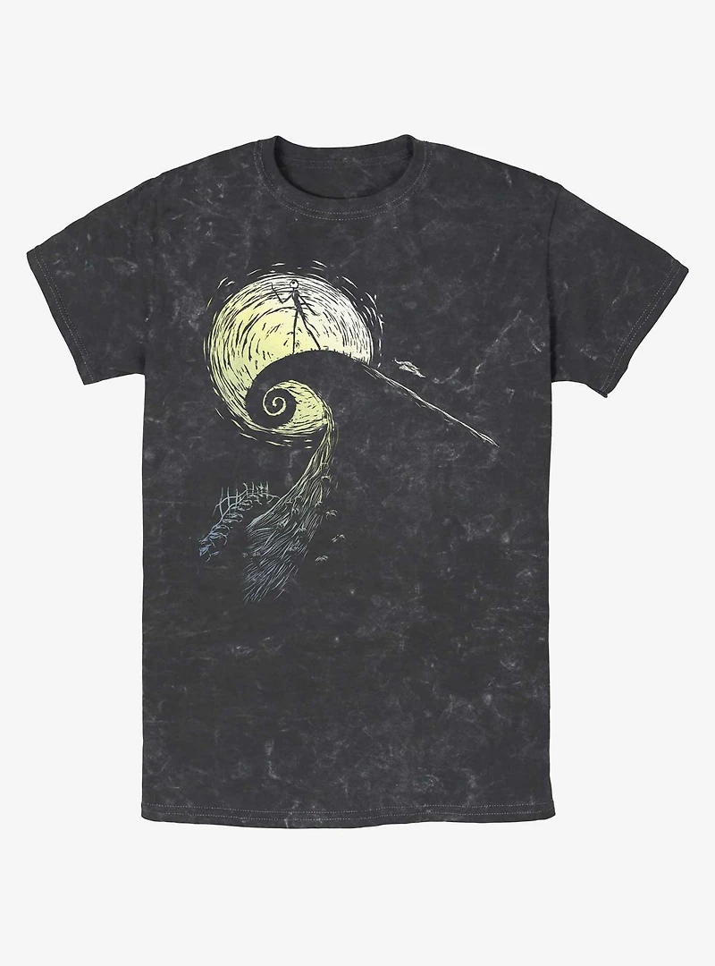 Disney The Nightmare Before Christmas Jack On Spiral Hill Mineral Wash T-Shirt