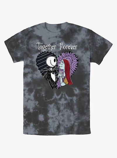 Disney The Nightmare Before Christmas Jack and Sally Together Forever Tie-Dye T-Shirt