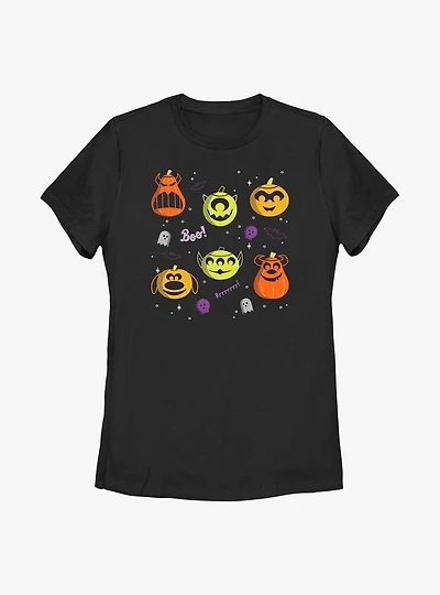 Disney Pixar Character Pumpkin Collage Womens T-Shirt