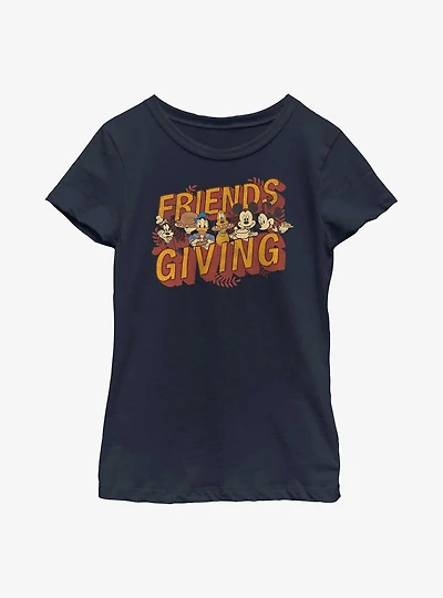 Disney Mickey Mouse Friendsgiving Youth Girls T-Shirt