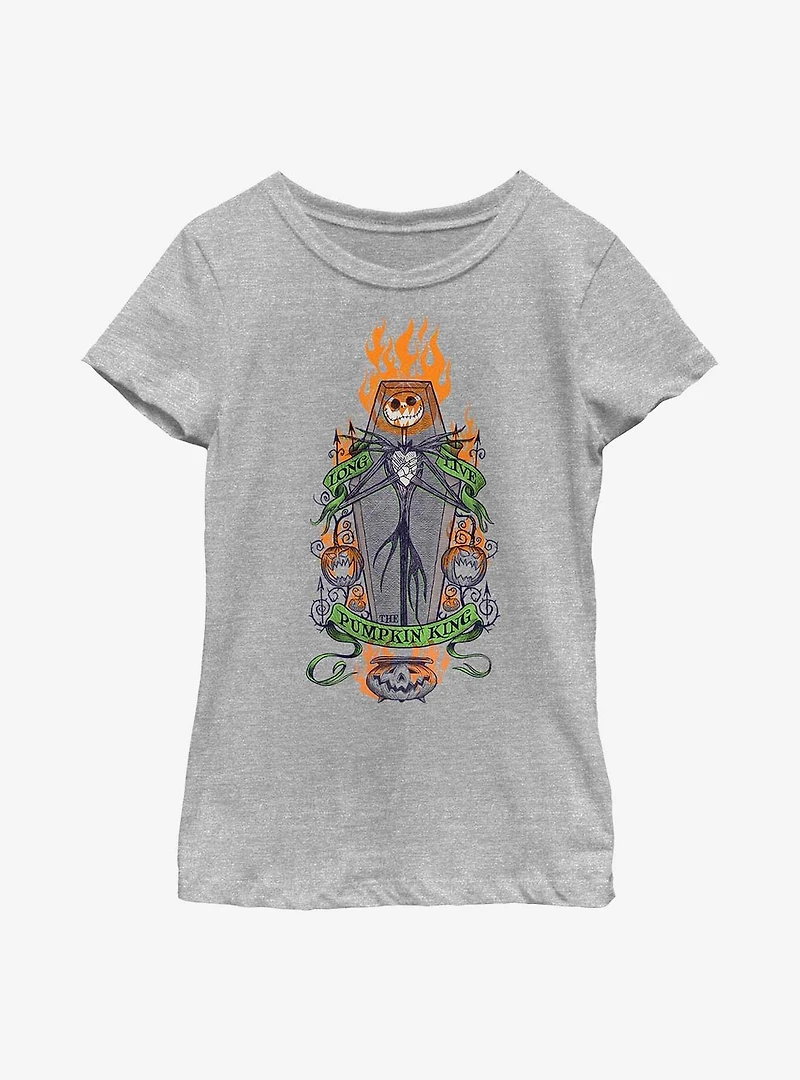 Disney Nightmare Before Christmas Long Live Pumpkin King Jack Youth Girls T-Shirt