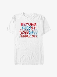 Marvel Spider-Man 60th Anniversary Spidey Masks Beyond Amazing T-Shirt