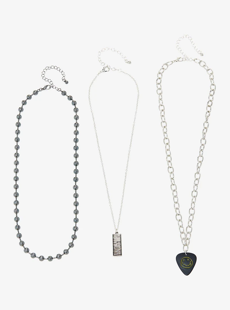 Nirvana Guitar Pick Nameplate Necklace Set