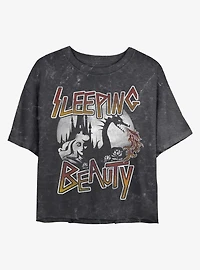 Disney Princesses Sleeping Beauty Mineral Wash Crop Womens T-Shirt