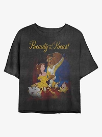 Disney Princesses Classic Beauty Mineral Wash Crop Womens T-Shirt