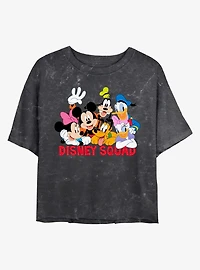 Disney Mickey Mouse Squad Mineral Wash Crop Womens T-Shirt