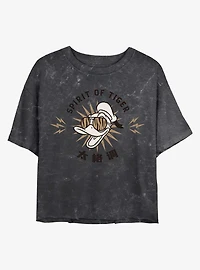 Disney Mickey Mouse Tiger Shades Mineral Wash Crop Womens T-Shirt