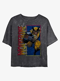 Marvel Wolverine Classic Mineral Wash Crop Womens T-Shirt