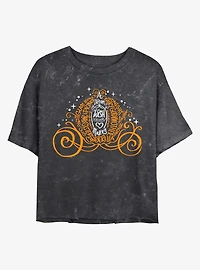 Disney Cinderella Pumpkin Carriage Mineral Wash Crop Womens T-Shirt
