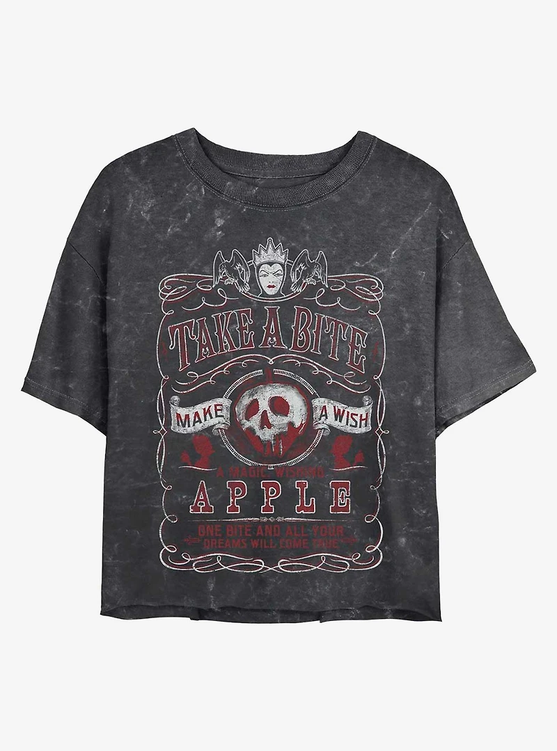 Disney Princesses Take A Bite Mineral Wash Crop Womens T-Shirt