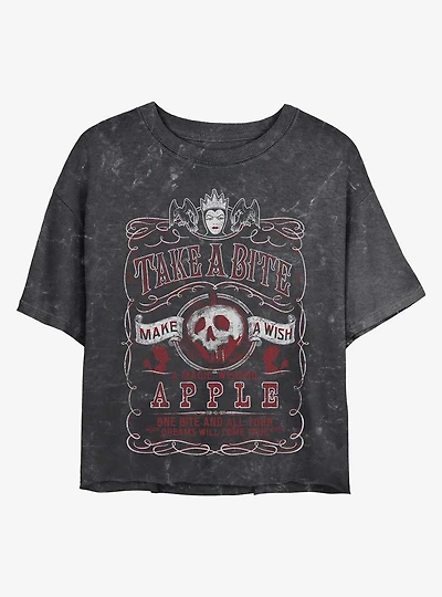 Disney Princesses Take A Bite Mineral Wash Crop Womens T-Shirt