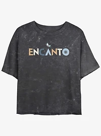 Disney Encanto Logo Mineral Wash Womens Crop T-Shirt