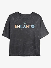 Disney Encanto Logo Mineral Wash Womens Crop T-Shirt