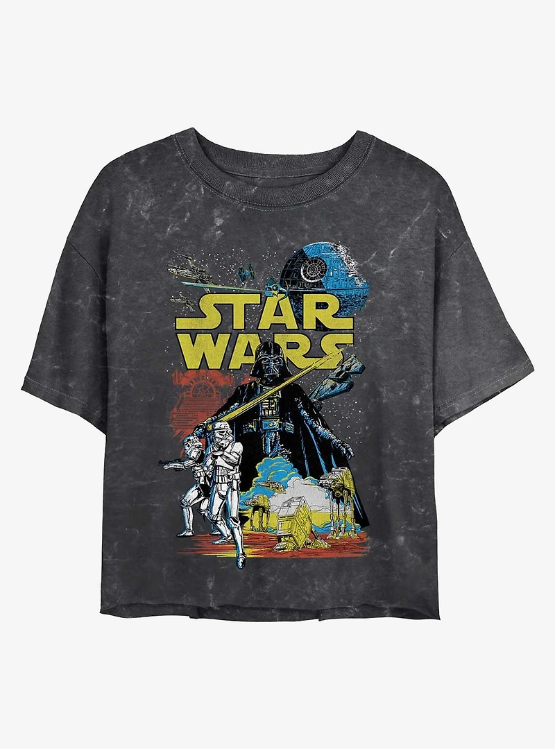 Star Wars Rebel Classic Mineral Wash Crop Womens T-Shirt