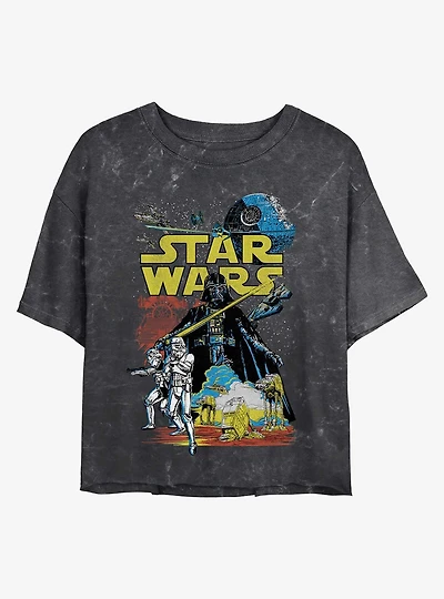 Star Wars Rebel Classic Mineral Wash Crop Womens T-Shirt