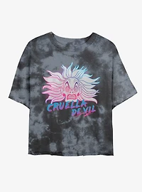 Disney Cruella Crazy Tie-Dye Girls Crop T-Shirt