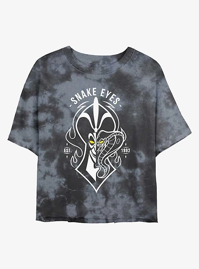 Disney Villains Jafar Snake Eyes Tie-Dye Girls Crop T-Shirt