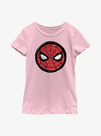 Marvel Spider-Man Sketched Mask Icon Youth Girls T-Shirt