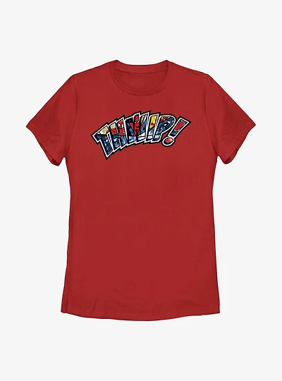 Marvel Spider-Man Thwip! Comic Font Womens T-Shirt