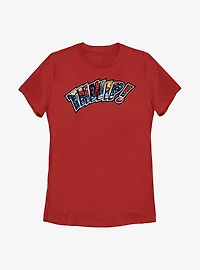 Marvel Spider-Man Thwip! Comic Font Womens T-Shirt