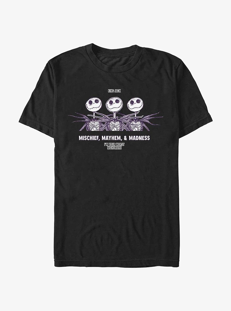 Disney The Nightmare Before Christmas King Jack Mischief, Mayhem, & Madness T-Shirt