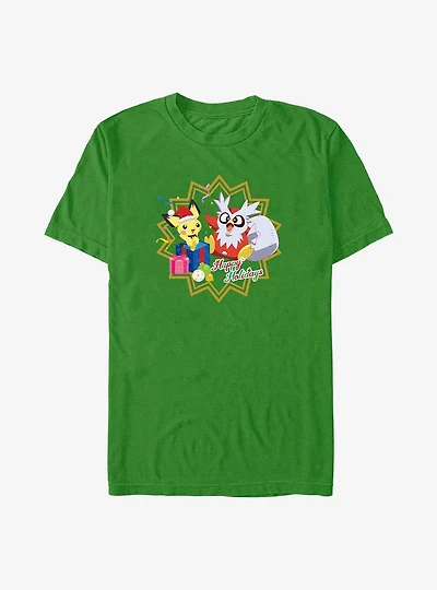 Pokemon Pichu and Delibird Holiday Party T-Shirt