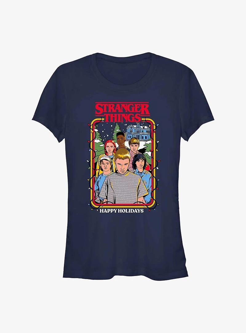 Stranger Things Happy Holidays Squad Girls T-Shirt