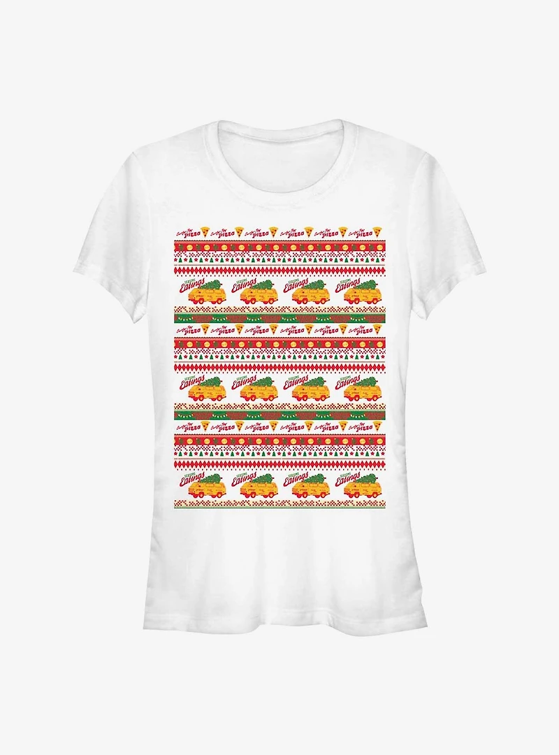 Stranger Things Surfer Boy Pizza Pattern Girls T-Shirt