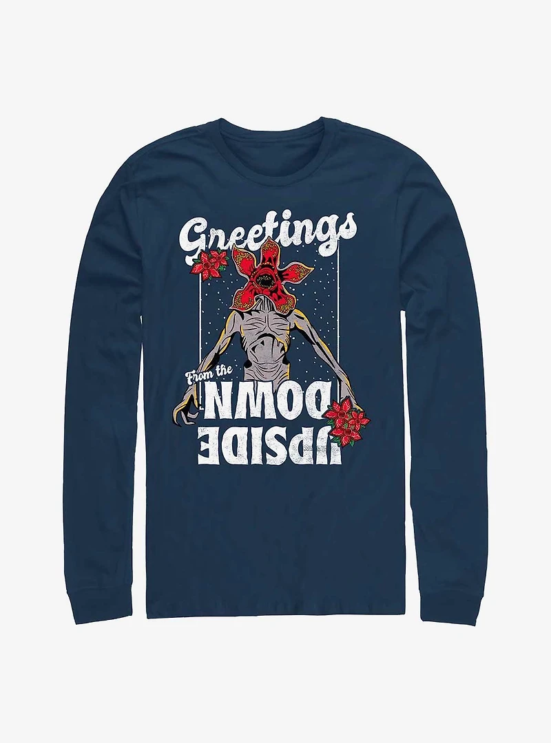 Stranger Things Demogorgon Season's Greetings Long-Sleeve T-Shirt
