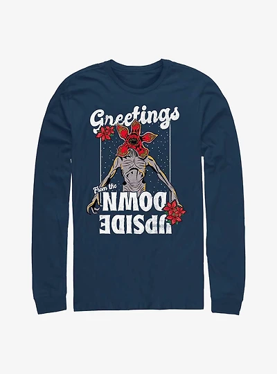 Stranger Things Demogorgon Season's Greetings Long-Sleeve T-Shirt