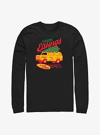 Stranger Things Season's Eatings Surfer Boy Pizza Long-Sleeve T-Shirt
