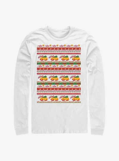 Stranger Things Surfer Boy Pizza Pattern Long-Sleeve T-Shirt