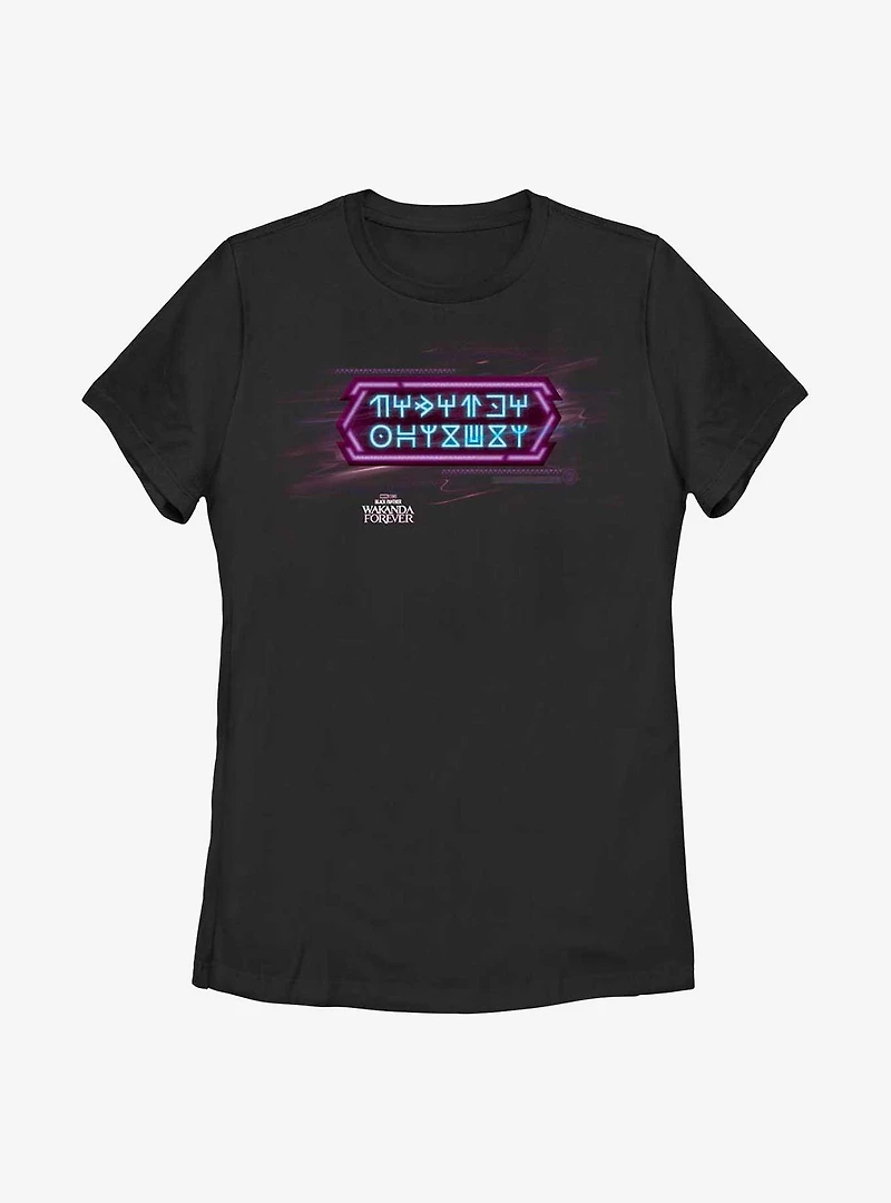 Marvel Black Panther: Wakanda Forever Wakandan Text Womens T-Shirt