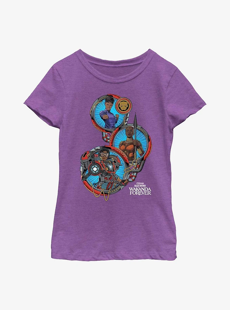 Marvel Black Panther: Wakanda Forever Shuri Okoye Ironheart Youth Girls T-Shirt