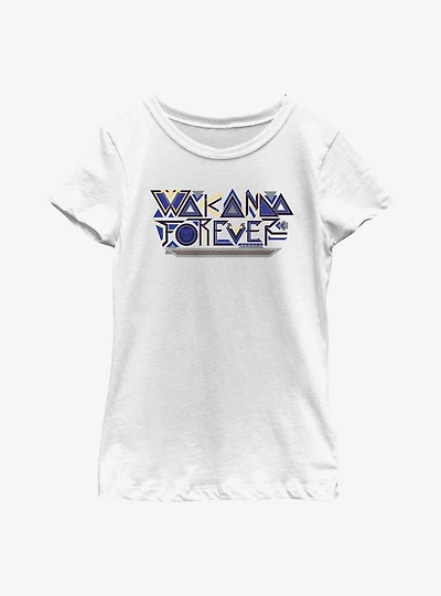 Marvel Black Panther: Wakanda Forever Pattern Logo Youth Girls T-Shirt