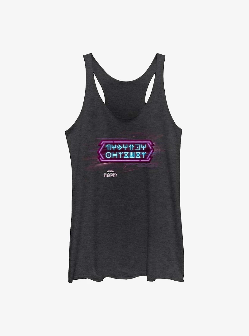 Marvel Black Panther: Wakanda Forever Neon Wakandan Text Girls Tank