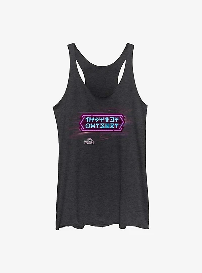 Marvel Black Panther: Wakanda Forever Neon Wakandan Text Girls Tank