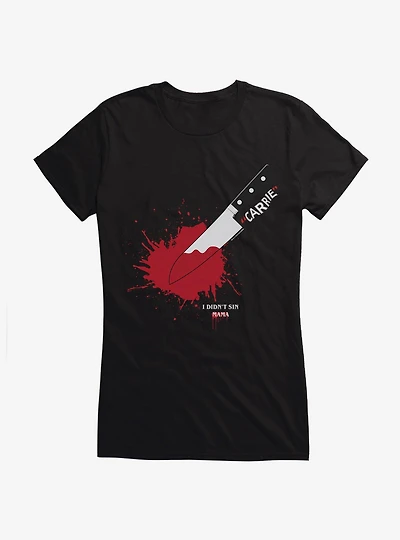 Carrie 1976 Knife Splatter Girls T-Shirt