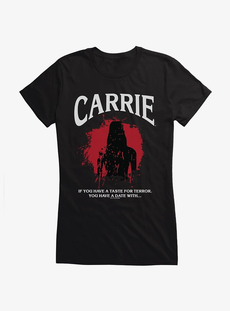 Carrie 1976 Silhouette Splatter Girls T-Shirt