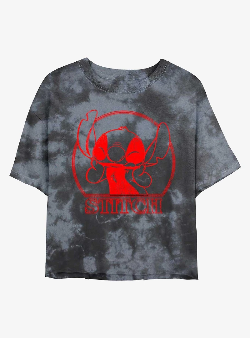 Disney Lilo & Stitch Stranger Tie-Dye Womens Crop T-Shirt