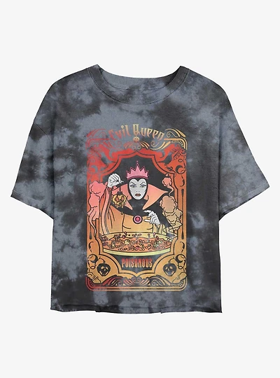 Disney Snow White and the Seven Dwarfs Tarot of Poisonous Evil Tie-Dye Womens Crop T-Shirt